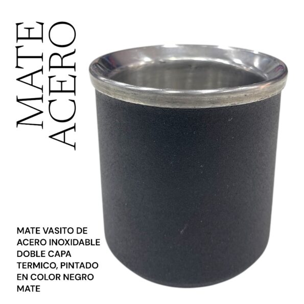 Mate de Acero vaso termico negro