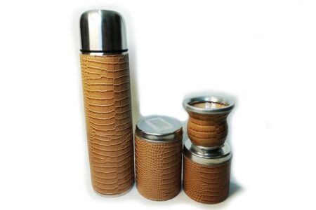 Set de mate eco cuero croco simil vaqueta reptil