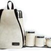 Set Matero bolso mochila marfil