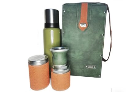 Set Matero Stanley eco cuero verde