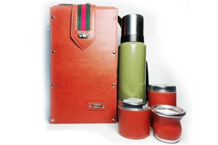 Set Matero Stanley eco cuero Habano cabra