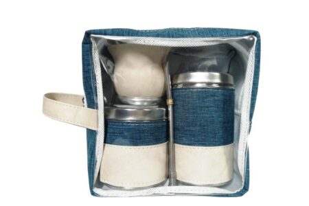 Set de Mate Micaela cordura y eco cuero marfil