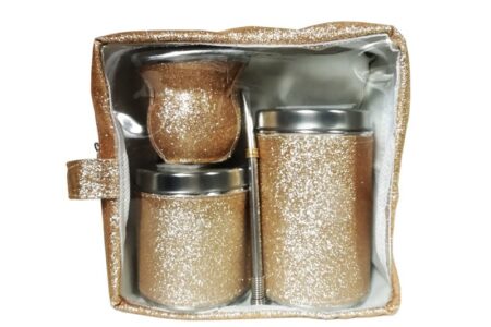 Set de Mate Micaela glitter dorado