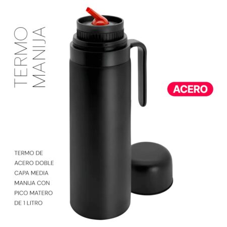 Termo acero media manija color
