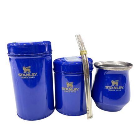 Set Stanley latas mate y bombilla azul