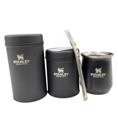 Set Stanley latas mate y bombilla negro