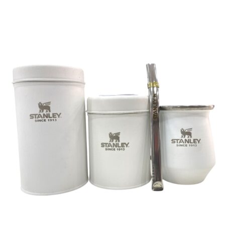 Set Stanley latas mate y bombilla blanco