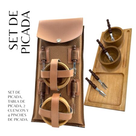 Set De Picada Con Estuche Marron
