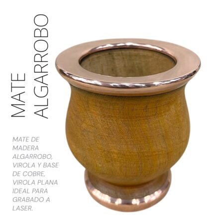 Mate algarrobo cobre virola plana