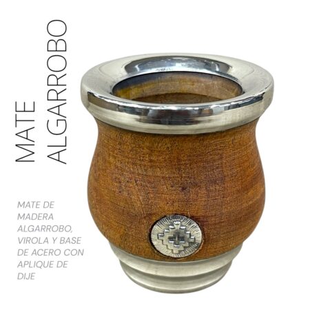 Mate Algarrobo virola y base alpaca