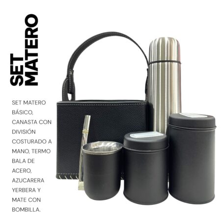 Set Matero canasta cosido a mano