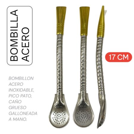 Bombillon acero cincelada a mano