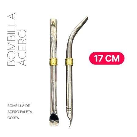 Bombilla acero paleta corta