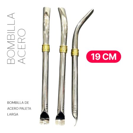 Bombilla acero paleta larga